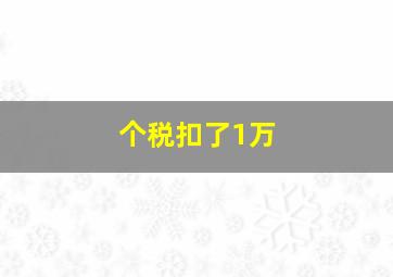 个税扣了1万