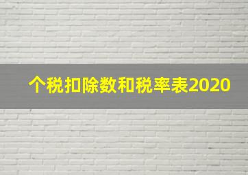 个税扣除数和税率表2020