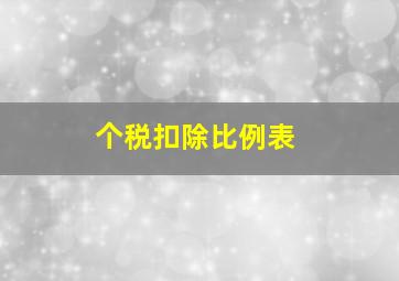 个税扣除比例表