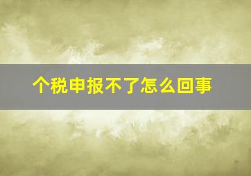 个税申报不了怎么回事