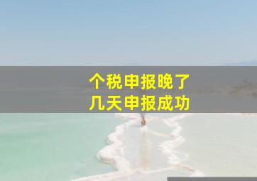 个税申报晚了几天申报成功