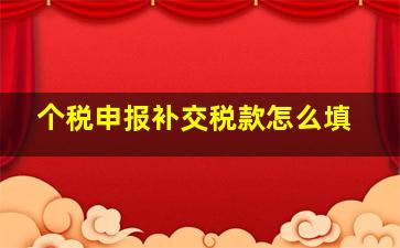 个税申报补交税款怎么填