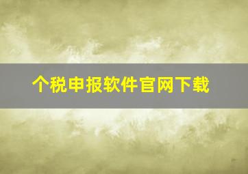 个税申报软件官网下载