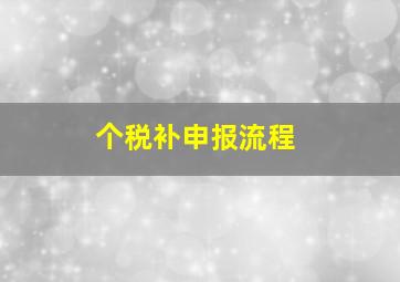 个税补申报流程