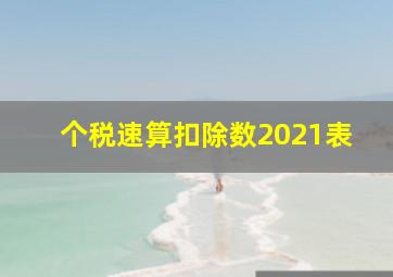 个税速算扣除数2021表