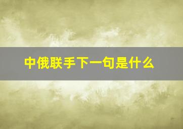 中俄联手下一句是什么