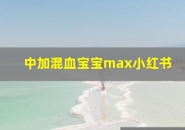 中加混血宝宝max小红书