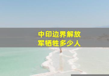 中印边界解放军牺牲多少人