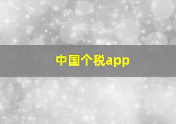 中国个税app