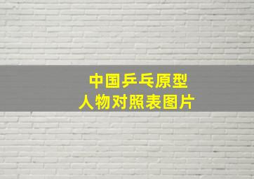 中国乒乓原型人物对照表图片