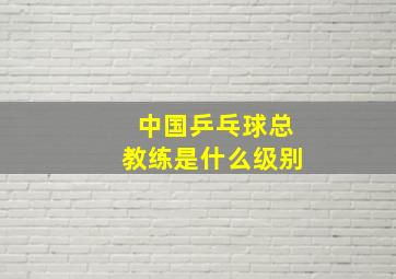 中国乒乓球总教练是什么级别