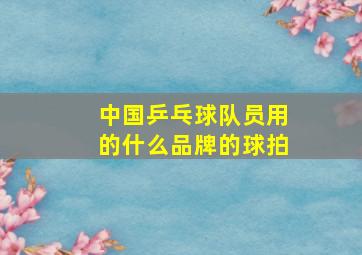 中国乒乓球队员用的什么品牌的球拍