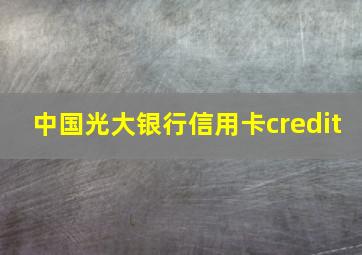 中国光大银行信用卡credit