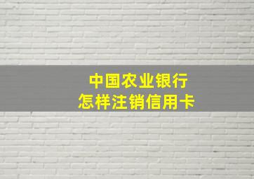 中国农业银行怎样注销信用卡