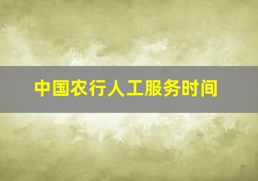 中国农行人工服务时间