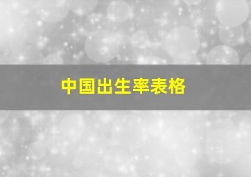 中国出生率表格