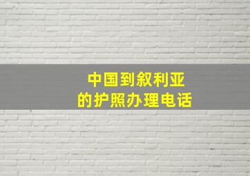 中国到叙利亚的护照办理电话