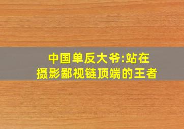 中国单反大爷:站在摄影鄙视链顶端的王者