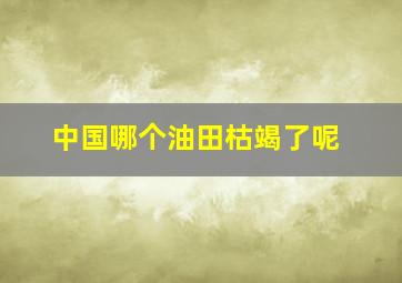 中国哪个油田枯竭了呢