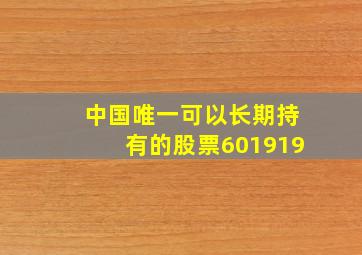 中国唯一可以长期持有的股票601919