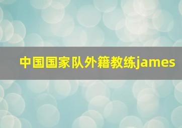 中国国家队外籍教练james