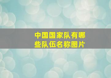 中国国家队有哪些队伍名称图片