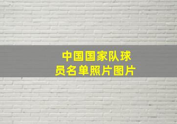 中国国家队球员名单照片图片