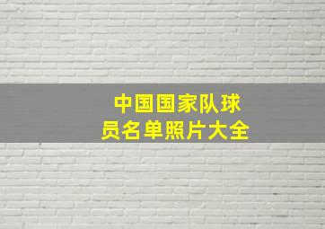 中国国家队球员名单照片大全