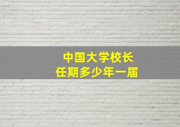 中国大学校长任期多少年一届