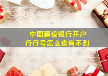 中国建设银行开户行行号怎么查询不到