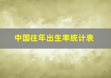 中国往年出生率统计表