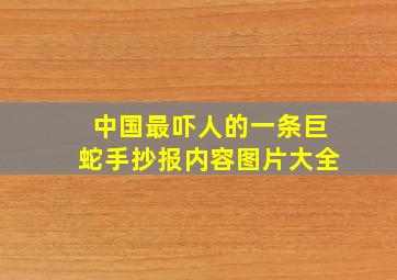 中国最吓人的一条巨蛇手抄报内容图片大全