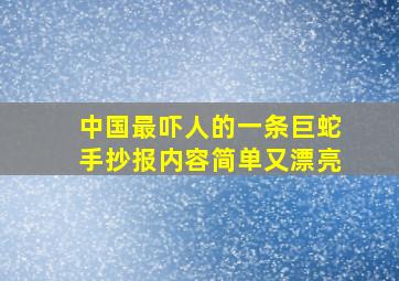 中国最吓人的一条巨蛇手抄报内容简单又漂亮