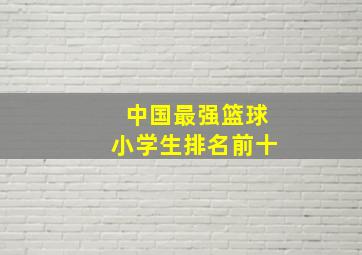 中国最强篮球小学生排名前十