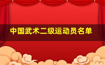 中国武术二级运动员名单