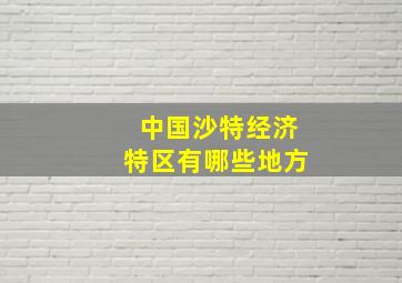 中国沙特经济特区有哪些地方