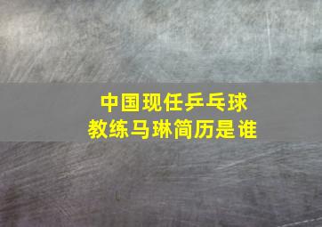 中国现任乒乓球教练马琳简历是谁