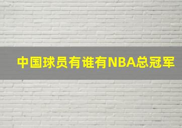 中国球员有谁有NBA总冠军