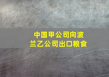 中国甲公司向波兰乙公司出口粮食