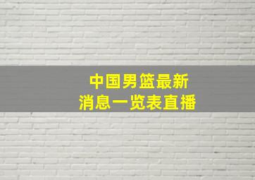 中国男篮最新消息一览表直播