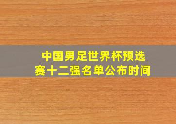 中国男足世界杯预选赛十二强名单公布时间