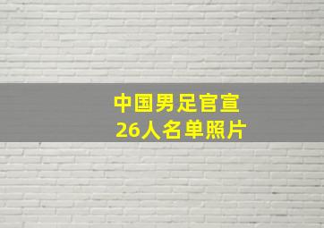 中国男足官宣26人名单照片