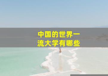 中国的世界一流大学有哪些