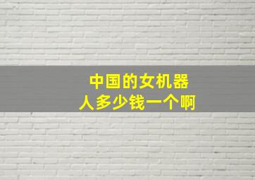 中国的女机器人多少钱一个啊