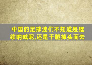 中国的足球迷们不知道是继续呐喊呢,还是干脆掉头而去