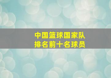 中国篮球国家队排名前十名球员