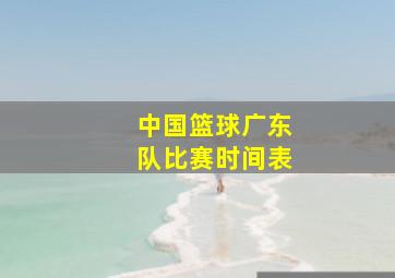 中国篮球广东队比赛时间表