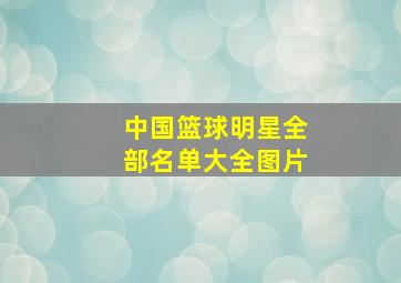 中国篮球明星全部名单大全图片