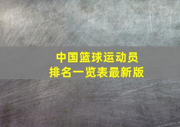 中国篮球运动员排名一览表最新版