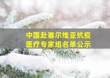 中国赴塞尔维亚抗疫医疗专家组名单公示